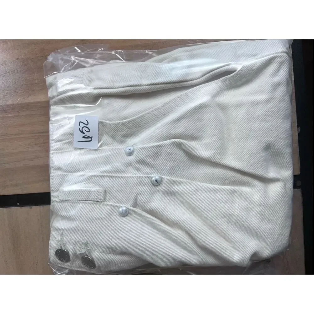 Love Tree Paper-bag Waist Denim Shorts Medium Khaki‎ Tan size large